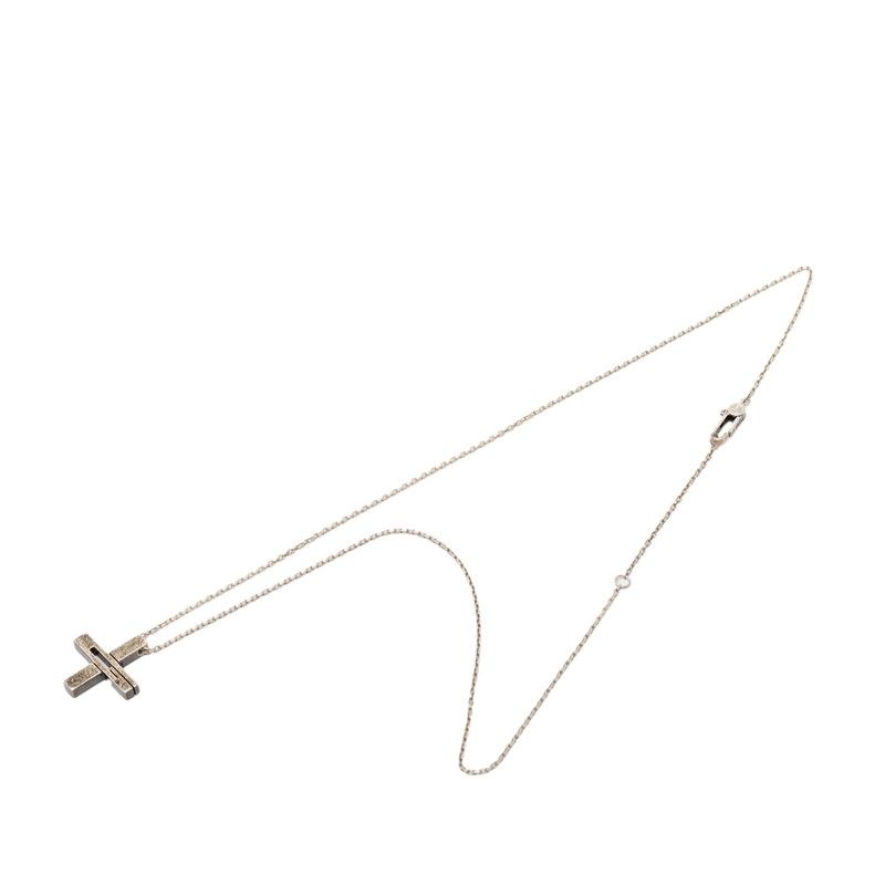 Gucci Cutout Cross Pendant Necklace Silver