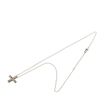 Gucci Cutout Cross Pendant Necklace Silver