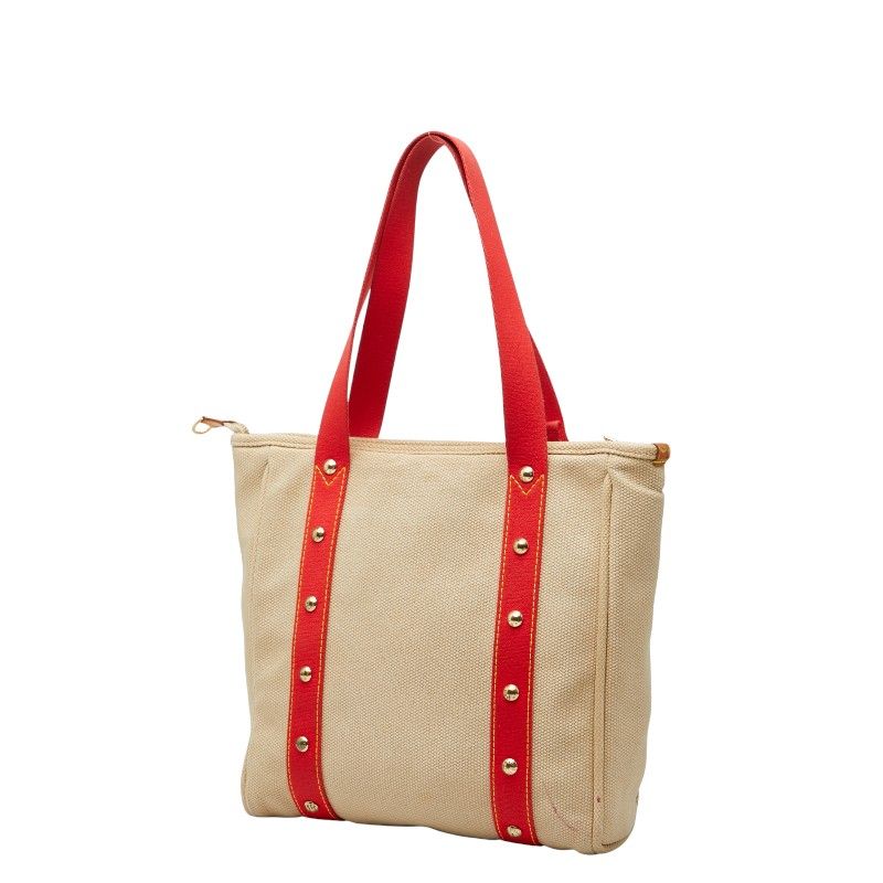 Louis Vuitton Antigua Hippo MM Beige Red Canvas