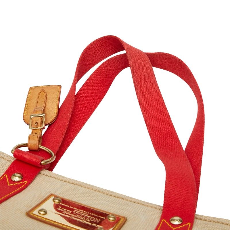 Louis Vuitton Antigua Hippo MM Beige Red Canvas