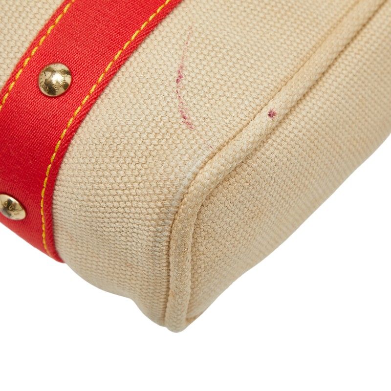Louis Vuitton Antigua Hippo MM Beige Red Canvas