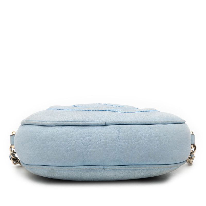 Gucci Interlocking Soho Tassel Chain Shoulder Bag Blue Leather