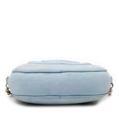 Gucci Interlocking Soho Tassel Chain Shoulder Bag Blue Leather
