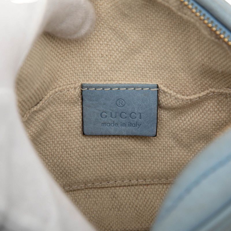 Gucci Interlocking Soho Tassel Chain Shoulder Bag Blue Leather
