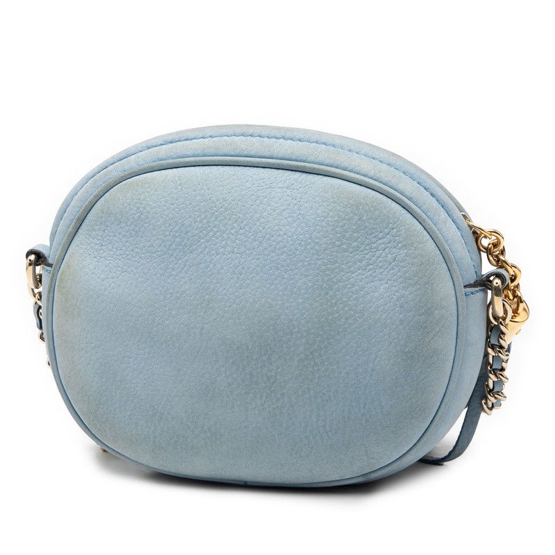 Gucci Interlocking Soho Tassel Chain Shoulder Bag Blue Leather