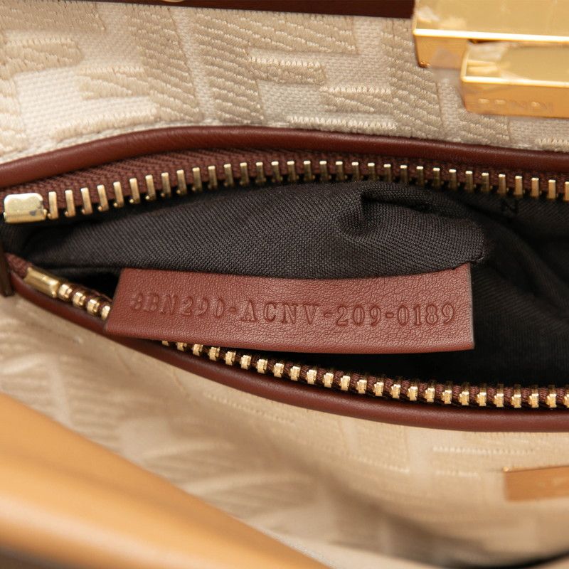 Fendi Selleria Peekaboo Regular 2-Way Shoulder Bag Brown Bold