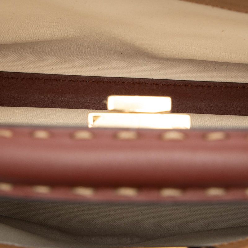 Fendi Selleria Peekaboo Regular 2-Way Shoulder Bag Brown Bold