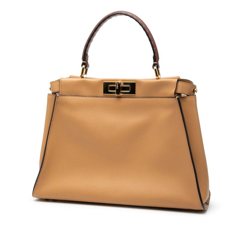 Fendi Selleria Peekaboo Regular 2-Way Shoulder Bag Brown Bold