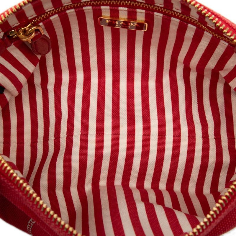 Prada Canapa Logo Red Canvas
