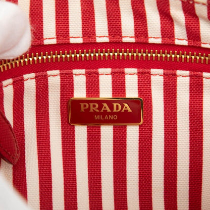 Prada Canapa Logo Red Canvas