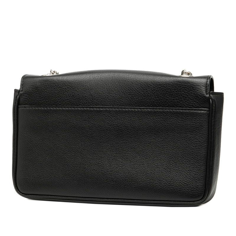 Balenciaga Everyday Chain Wallet Shoulder Bag Black Leather
