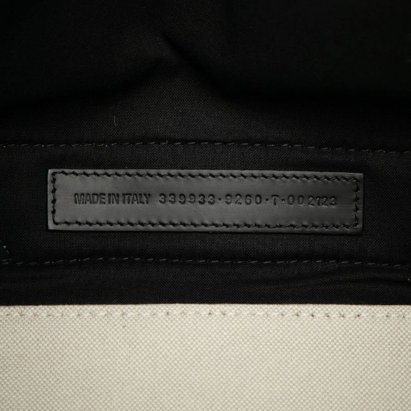 Balenciaga Navy Cabas S White Black Canvas Leather