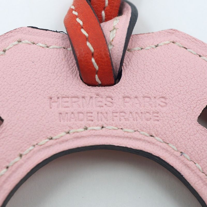 Hermes Padlock Cheval Horseshoe Pink Orange Leather Strap Bag