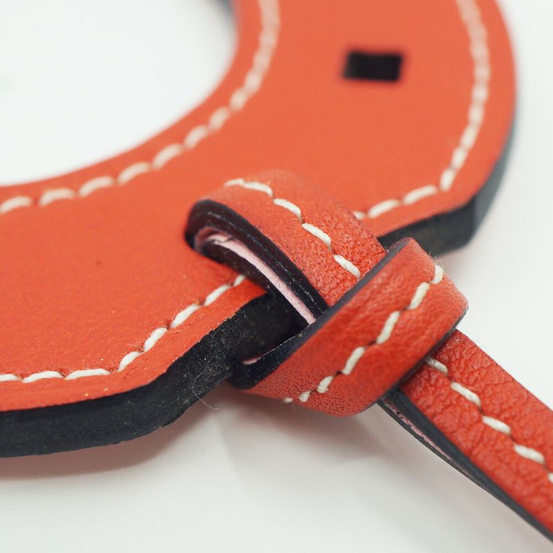 Hermes Padlock Cheval Horseshoe Pink Orange Leather Strap Bag