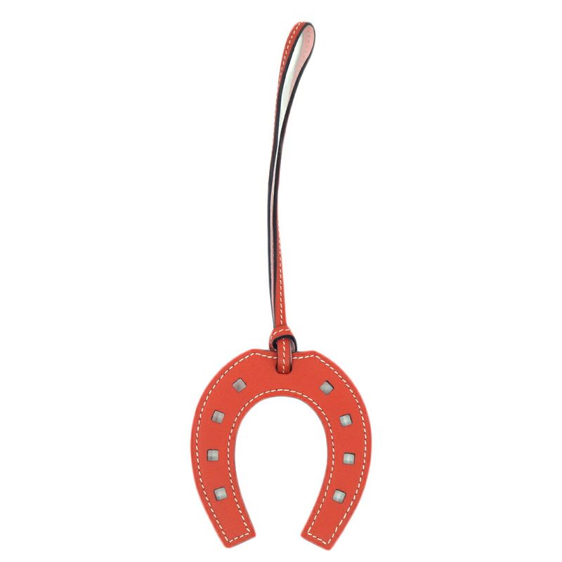 Hermes Padlock Cheval Horseshoe Pink Orange Leather Strap Bag