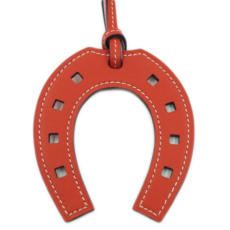 Hermes Padlock Cheval Horseshoe Pink Orange Leather Strap Bag