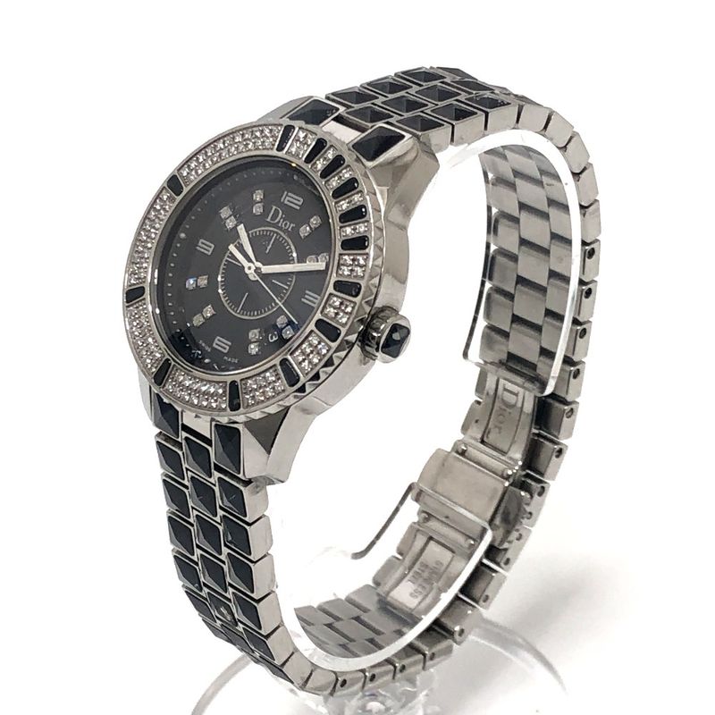 Dior Watch Crystal Diamond Bezel SS Silver