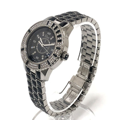 Dior Watch Crystal Diamond Bezel SS Silver
