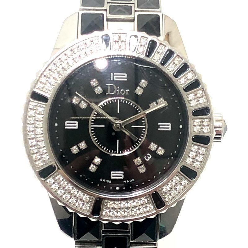 Dior Watch Crystal Diamond Bezel SS Silver