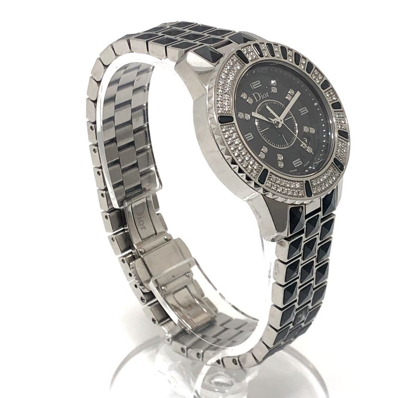 Dior Watch Crystal Diamond Bezel SS Silver