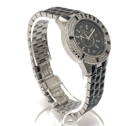 Dior Watch Crystal Diamond Bezel SS Silver