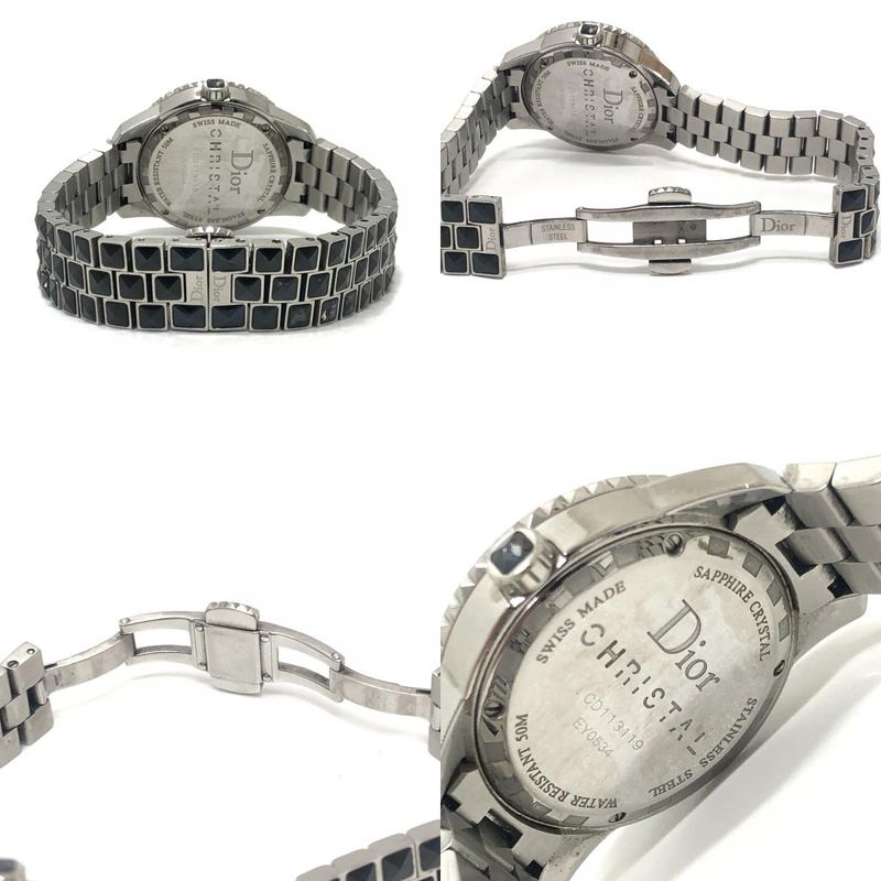 Dior Watch Crystal Diamond Bezel SS Silver