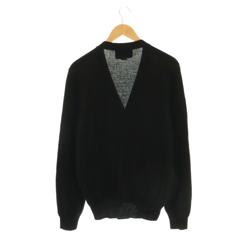 Gucci Logo Pocket Cardigan Knit Long Sleeve Cashmere Wool Blend XS Black NR