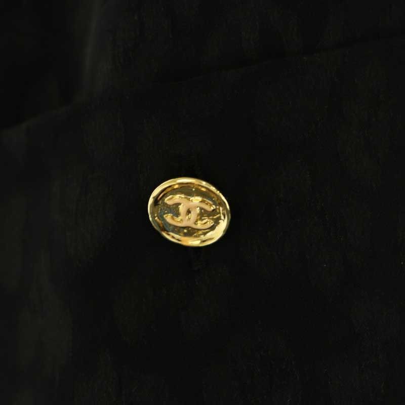Chanel Leopard Blouse Shirt Long Sleeve Open Front CC Logo Coco Button