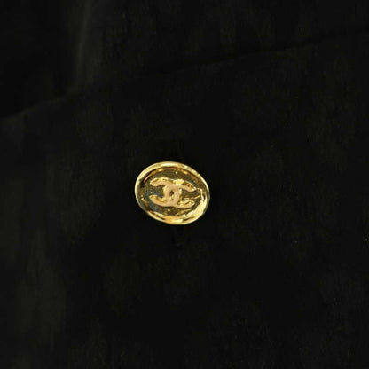 Chanel Leopard Blouse Shirt Long Sleeve Open Front CC Logo Coco Button