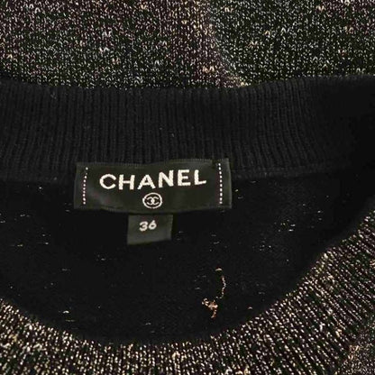 Chanel Cashmere Logo Knit Sweater Long Sleeve Blend 36