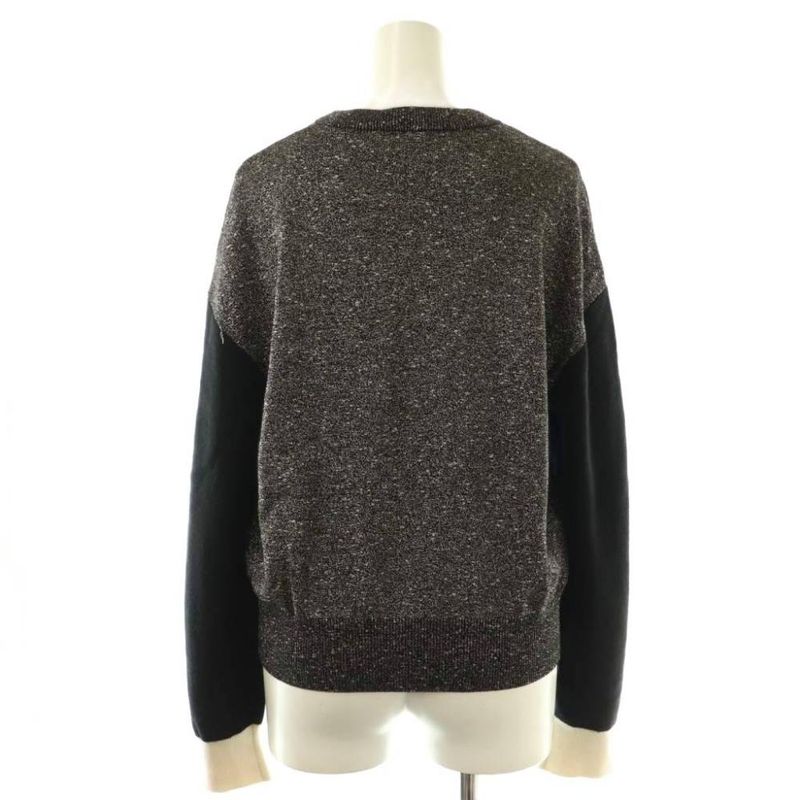Chanel Cashmere Logo Knit Sweater Long Sleeve Blend 36