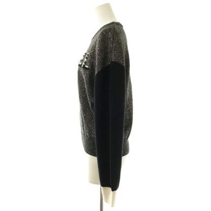 Chanel Cashmere Logo Knit Sweater Long Sleeve Blend 36