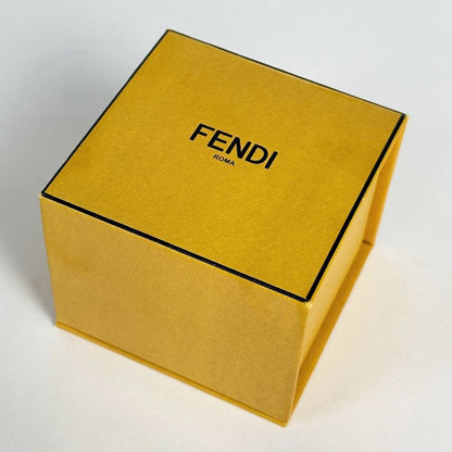 Fendi F's Rhinestone Earrings Logo Gold Plated