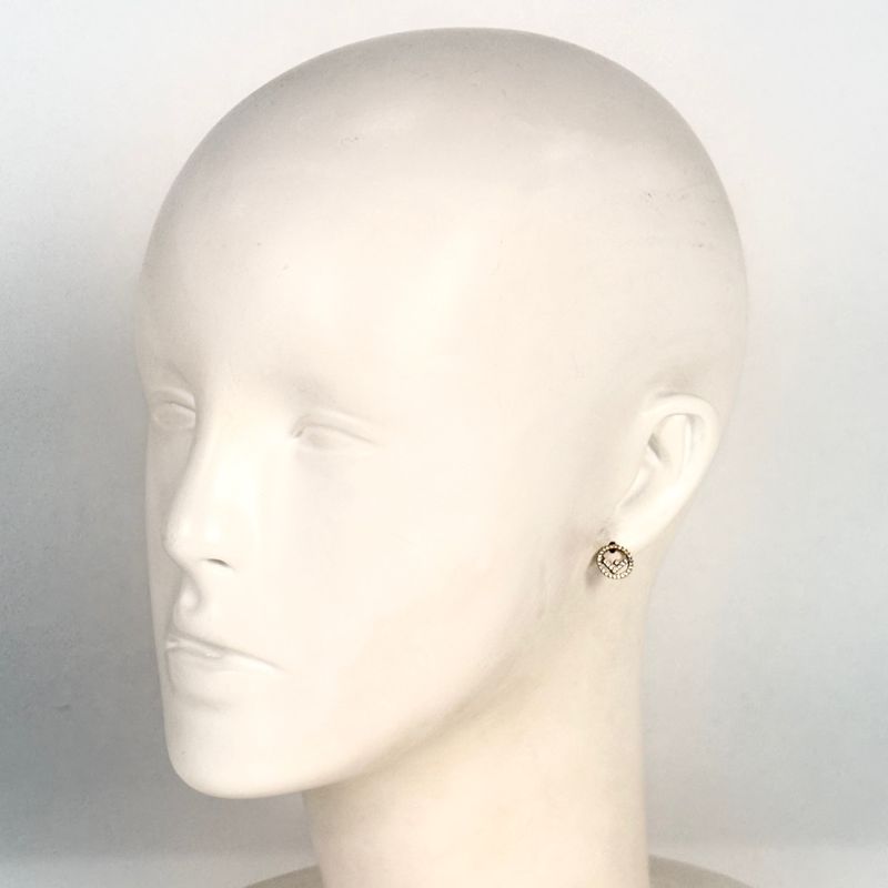 Fendi F's Rhinestone Earrings Logo Gold Plated