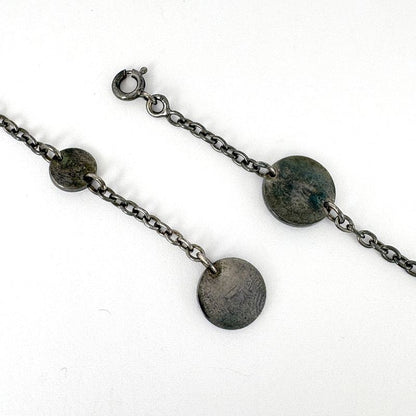 Hermes Confetti Long Necklace Serie Necklace Metal 750 Silver Black