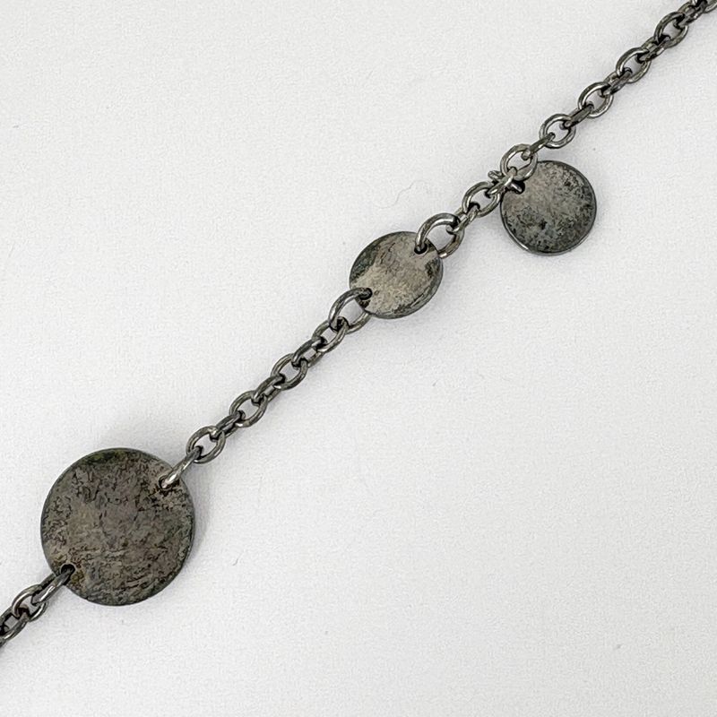 Hermes Confetti Long Necklace Serie Necklace Metal 750 Silver Black