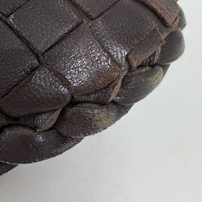 Bottega Veneta Intrecciato Shoulder Bag Hobo Leather Brown