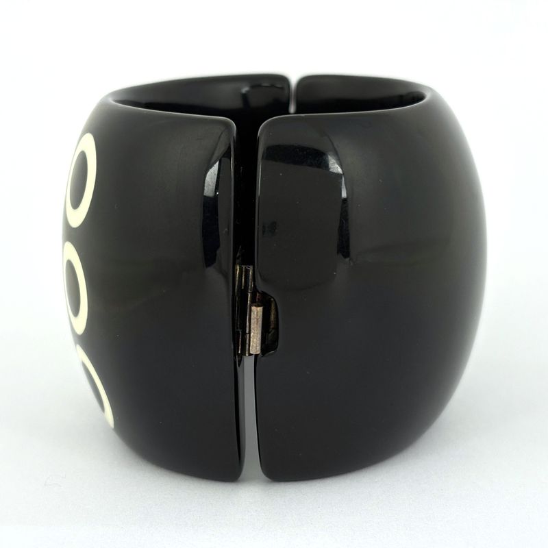Chanel Logo Bangle Bangles Plastic Black