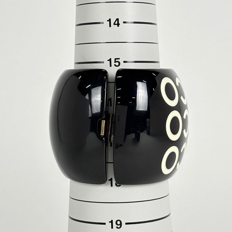 Chanel Logo Bangle Bangles Plastic Black