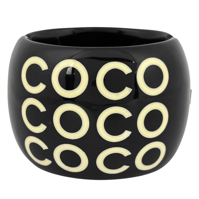 Chanel Logo Bangle Bangles Plastic Black