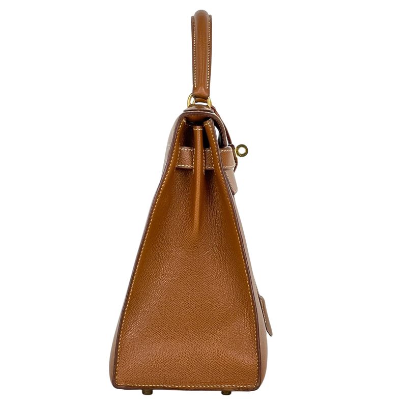 Hermes Kelly 32 Outside Sewing 2-Way Shoulder Bag Courchevel Gold V