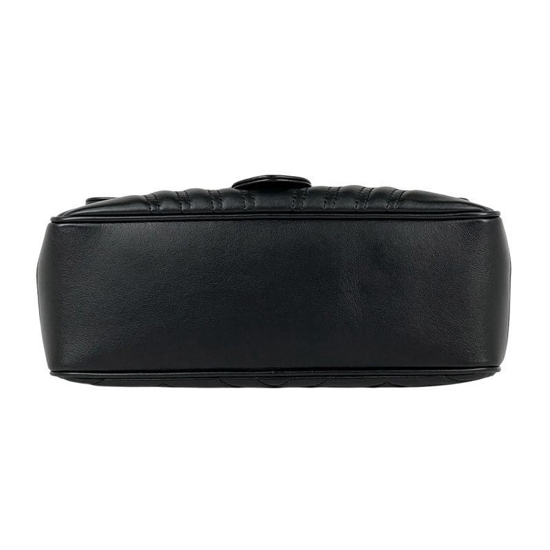 Gucci GG Marmont 2-Way Shoulder Bag Double Leather Black