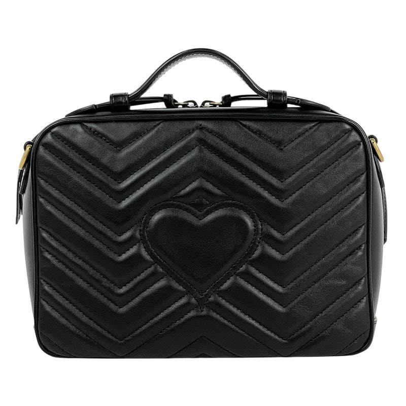 Gucci GG Marmont 2-Way Shoulder Bag Double Leather Black