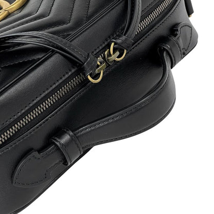 Gucci GG Marmont 2-Way Shoulder Bag Double Leather Black