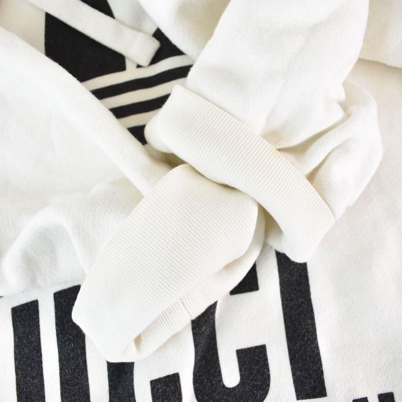 Gucci Adidas Logo Sweatshirt Pullover Hoodie L White
