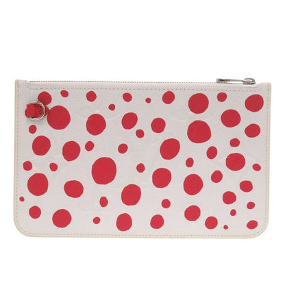 Louis Vuitton Neverfull Pouch Infinity Dot Yayoi Kusama White Red Leather LV