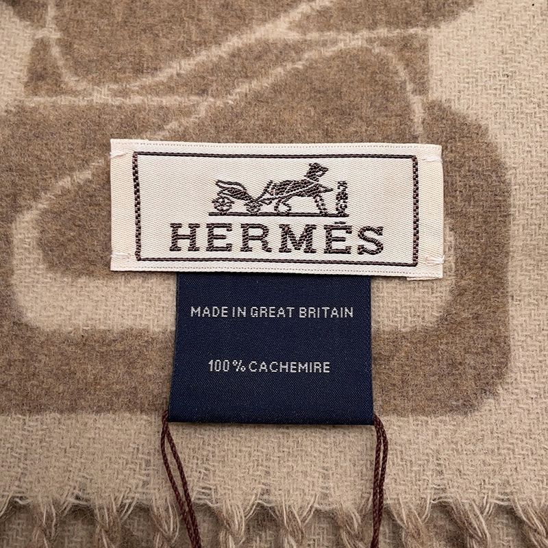 Hermes Scarf Click Se Nue Cashmere Shawl Marron-glace Cles