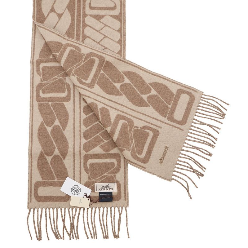 Hermes Scarf Click Se Nue Cashmere Shawl Marron-glace Cles