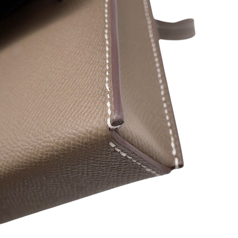 Hermes Shoulder Wallet Nap to Go Etoupe Silver Epsom
