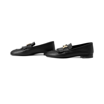 Hermes Moccasins Royale Leather 35.5 Shoes Black